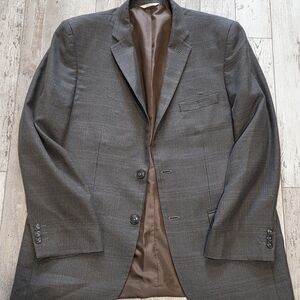 42R Men's Haggar 1926 Originals Blazer Tartan Brown Mint Condition Sport Coat